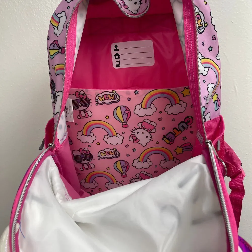 Hello Kitty Rainbow Sequin Backpack Holographic Iridescent School Bag‎